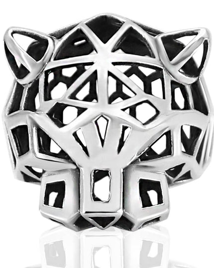 Silver Panther 925 Sterling Silver Abstract Panther Ring – Sizes 8–14, Made in Thailand