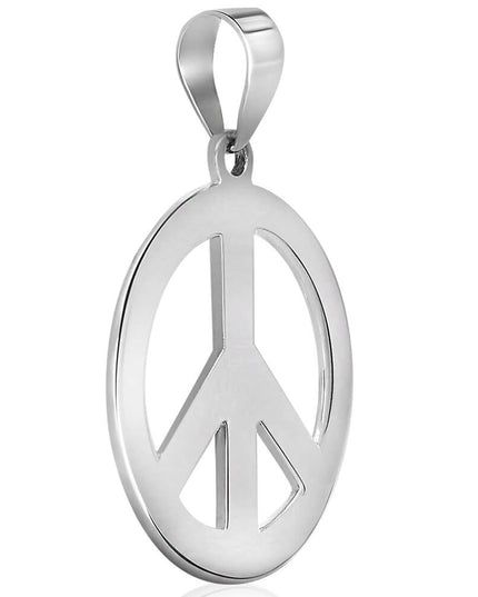 Small or Big Peace 925 Sterling Silver Pendant – Plain Peace Design, Sizes 22mm & 29mm, Made in Thailand