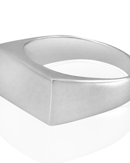 Silver Piazza Italian 925 Sterling Silver Rectangle Ring – 9.6x17.5mm, Sizes 7–13, Made in Italy