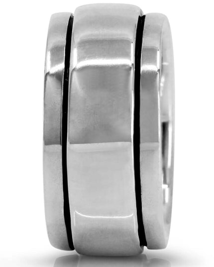 Plain Silver 925 Sterling Silver Ring – 11mm Wide Band, Sizes 7–15, Made in Thailand