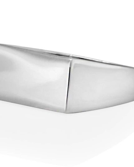 Silver Piazza Italian 925 Sterling Silver Rectangle Ring – 9.6x17.5mm, Sizes 7–13, Made in Italy