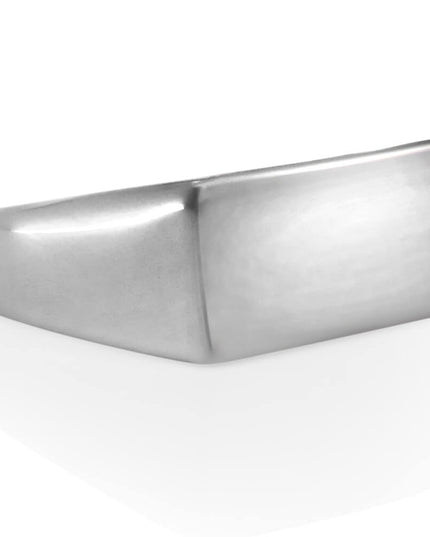 Silver Piazza Italian 925 Sterling Silver Rectangle Ring – 9.6x17.5mm, Sizes 7–13, Made in Italy