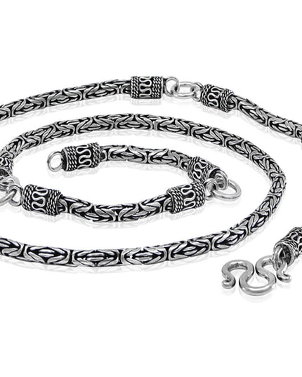 Roman Links Byzantine Chain Necklace – Solid 925 Sterling Silver, 20–30 Inch