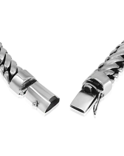 Round Snake Bracelet – Heavy 925 Sterling Silver Men’s Chain Cuff