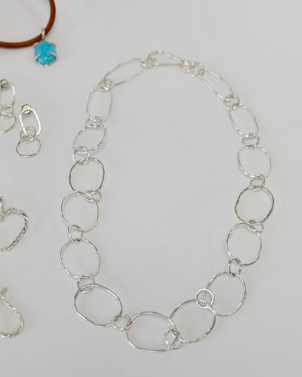 Handmade Sterling Silver Link Necklace – 18" Paperclip Chain with S-Hook Clasp