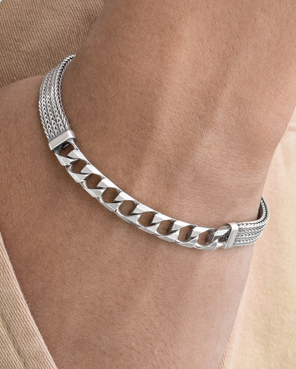 Venice Bridge Italian 925 Sterling Silver Bracelet – 7mm Wide, Lobster Clasp, Sizes 6–10, Made in Italy