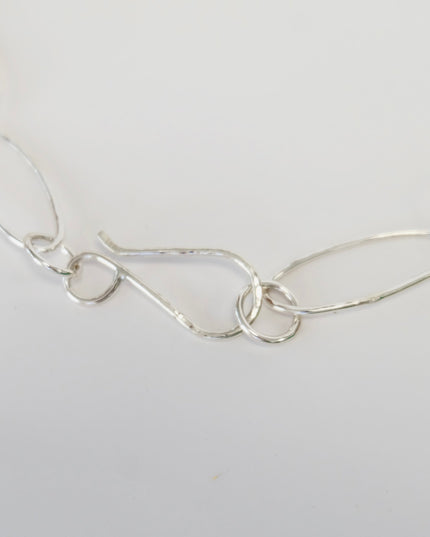 Handmade Sterling Silver Link Necklace – 18" Paperclip Chain with S-Hook Clasp