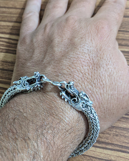 Silver Dragons 925 Sterling Silver Bracelet – 6.5mm Thick, Sizes 7–10, Made in Thailand