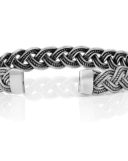 Silver Plait Cuff Bracelet – Solid 925 Sterling Silver Unisex Design
