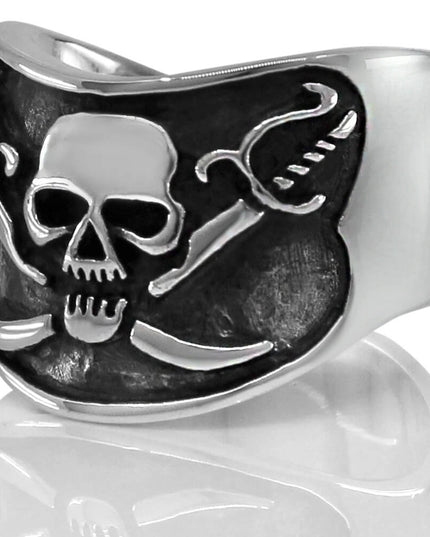Pirate Ring – Solid 925 Sterling Silver Skull Symbol Jewelry