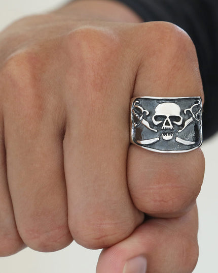Pirate Ring – Solid 925 Sterling Silver Skull Symbol Jewelry
