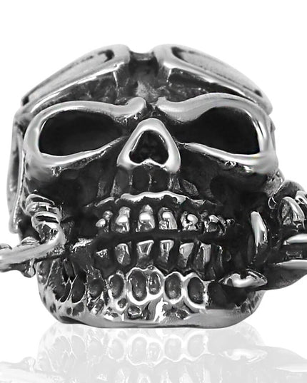 Skull Rose 925 Sterling Silver Pendant – 31mm x 22mm, 14g, Made in Thailand