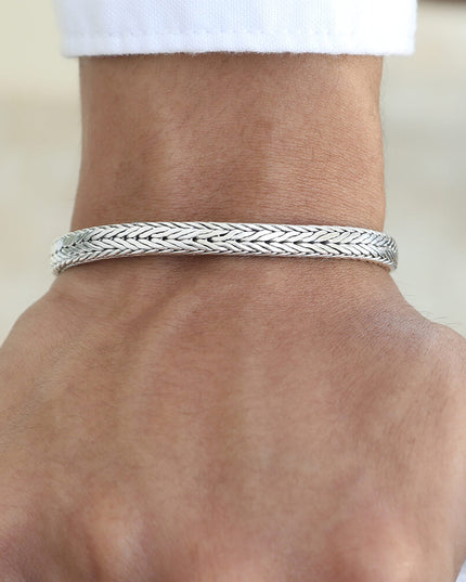 Small & Big Silver Bracelet – Solid 925 Sterling Silver, Small 10.2" Double-Lock Design, 6.3mm Wide