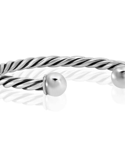 Winding Bangle – 925 Sterling Silver Cuff Bracelet, Unisex, Adjustable M–XL, 5–10” Wrist, High-Quality Gift Included
