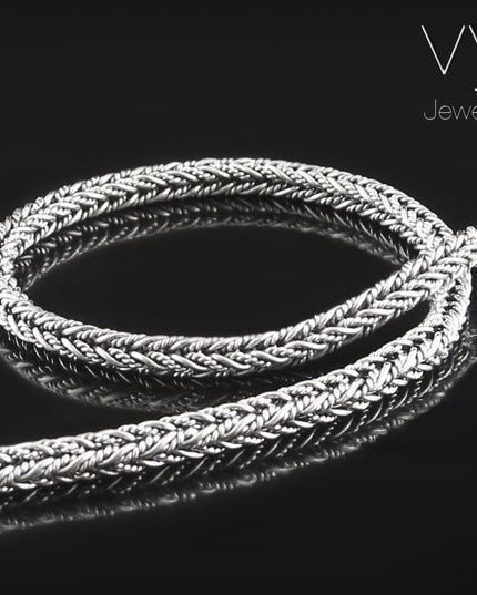 Braid Chain Sterling Silver Necklace – Solid 925, 4mm, 18–30” Lengths