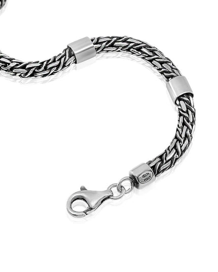 Roman Column Italian 925 Sterling Silver Bracelet – 4.5mm Thick, Lobster Clasp, Sizes 7–10, Made in Italy