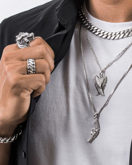 Sterling Silver Revolver Pendant – Solid 925 Gun Charm for Men & Women (Colt Style)