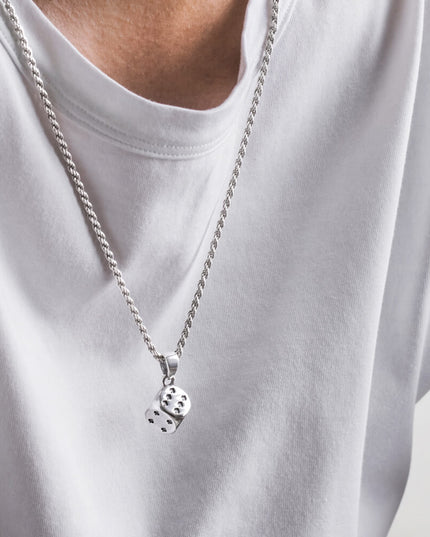 Lucky Dice 925 Sterling Silver Pendant – 12mm Cube, 9g, Made in Thailand