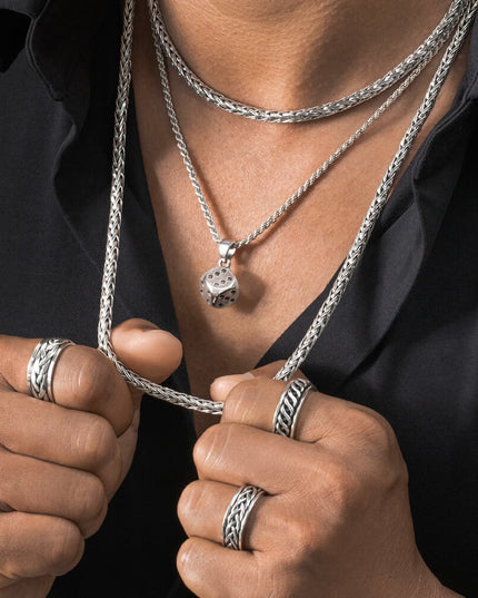 Lucky Dice 925 Sterling Silver Pendant – 12mm Cube, 9g, Made in Thailand