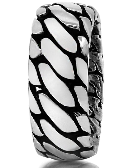 Silver Tire 925 Sterling Silver Ring – 9mm Wide Band, Sizes 7–14, Made in Thailand