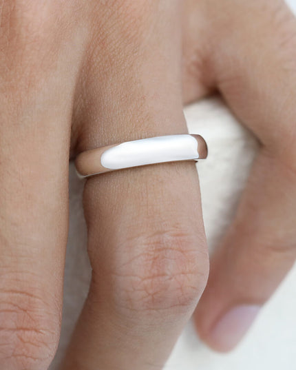 Classic Sterling Silver Band Ring – Solid 925 Silver Wedding Band, 4mm & 8mm Unisex Rings for Men & Women