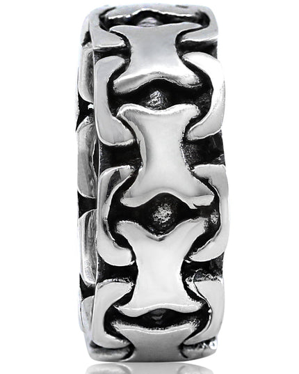 X Ring 925 Sterling Silver – 9mm Wide Band, Sizes 7–14, Made in Thailand