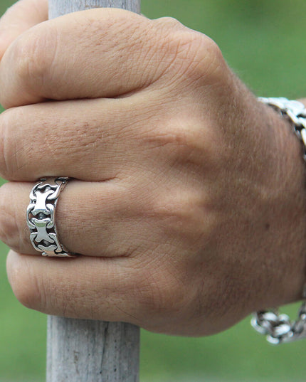 X Line Bracelet – 925 Sterling Silver 10mm Men’s Chain Bracelet with Double-Lock Safety