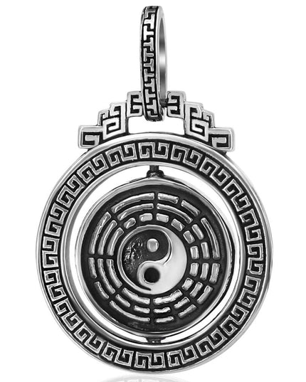 Yin & Yang 925 Sterling Silver Turnaround Pendant – 34x29mm, 23g, Made in Thailand