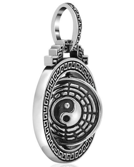 Yin & Yang 925 Sterling Silver Turnaround Pendant – 34x29mm, 23g, Made in Thailand