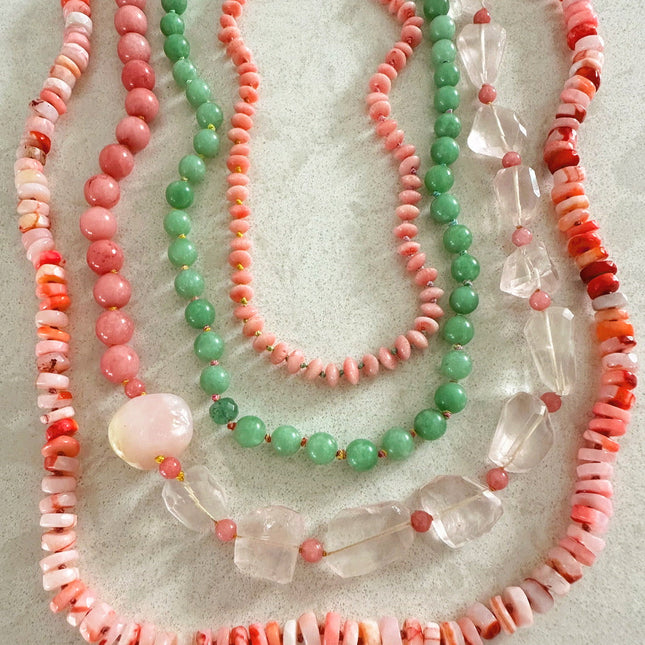 Rose Quartz Pink Opal Morganite Necklace