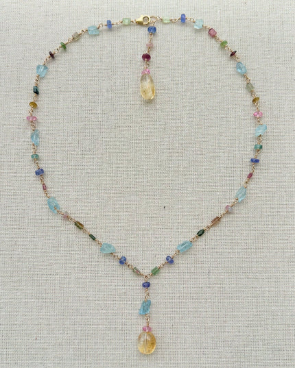Lariat Necklace with Gemstones