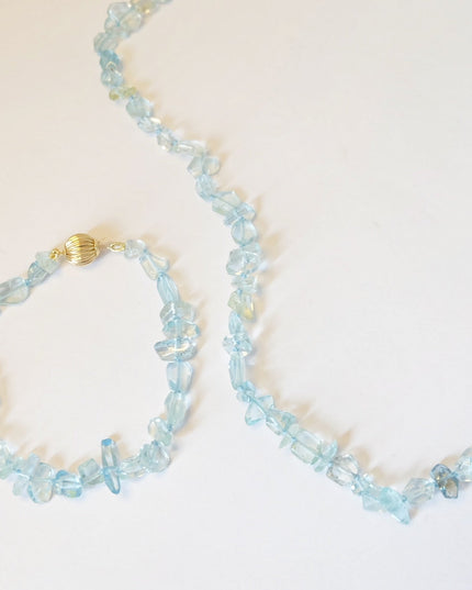 Aquamarine Tennis Bracelet 14K Gold