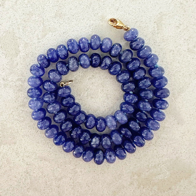 Blue Beaded Gemstone Necklace