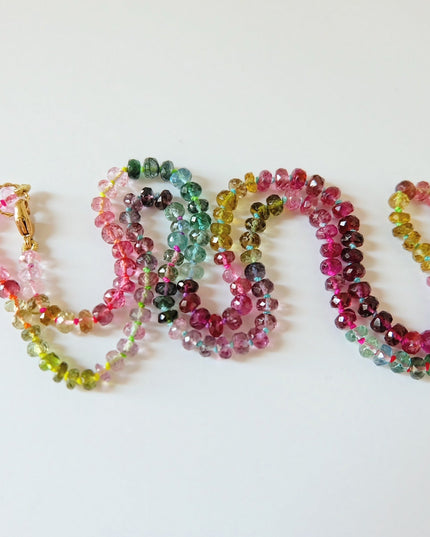 Watermelon Tourmaline Necklace 14K Gold