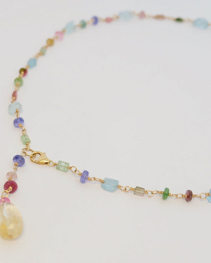 Lariat Necklace with Gemstones
