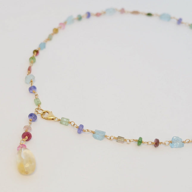 Lariat Necklace with Gemstones