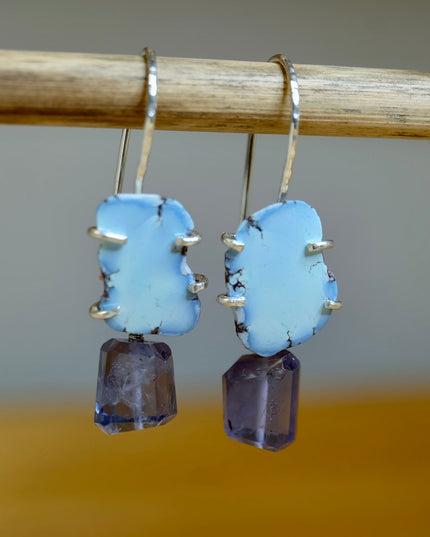 Iolite Golden Hills Turquoise Dangle Earrings