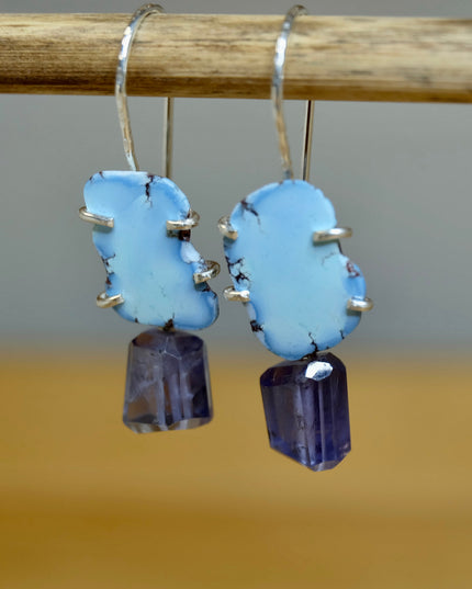 Iolite Golden Hills Turquoise Dangle Earrings