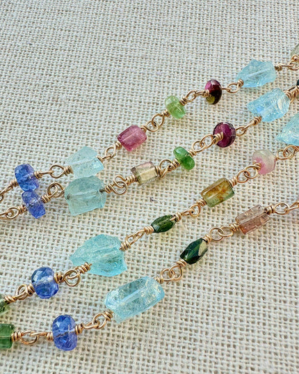 Lariat Necklace with Gemstones