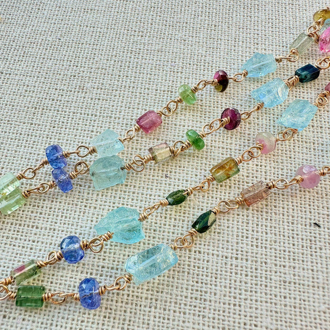 Lariat Necklace with Gemstones