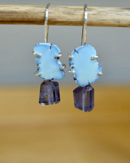 Iolite Golden Hills Turquoise Dangle Earrings