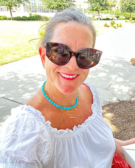 14K Gold Kingman Turquoise Necklace