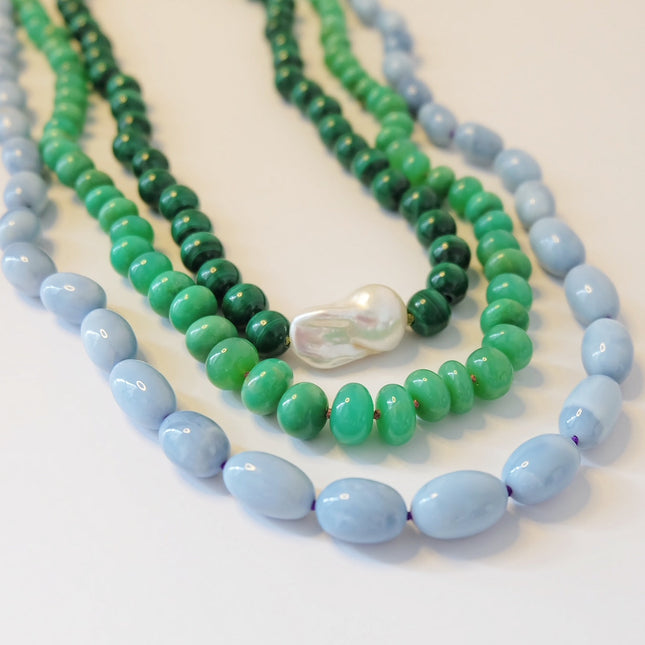 Malachite Pearl Necklace