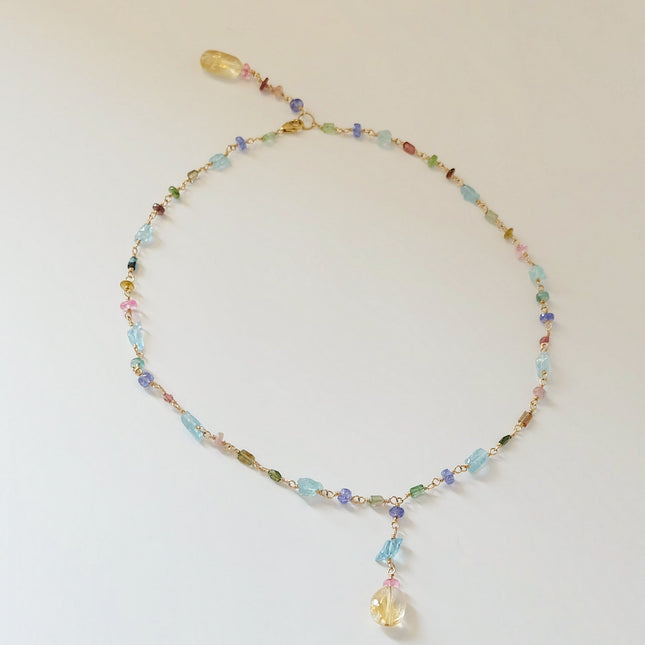 Lariat Necklace with Gemstones