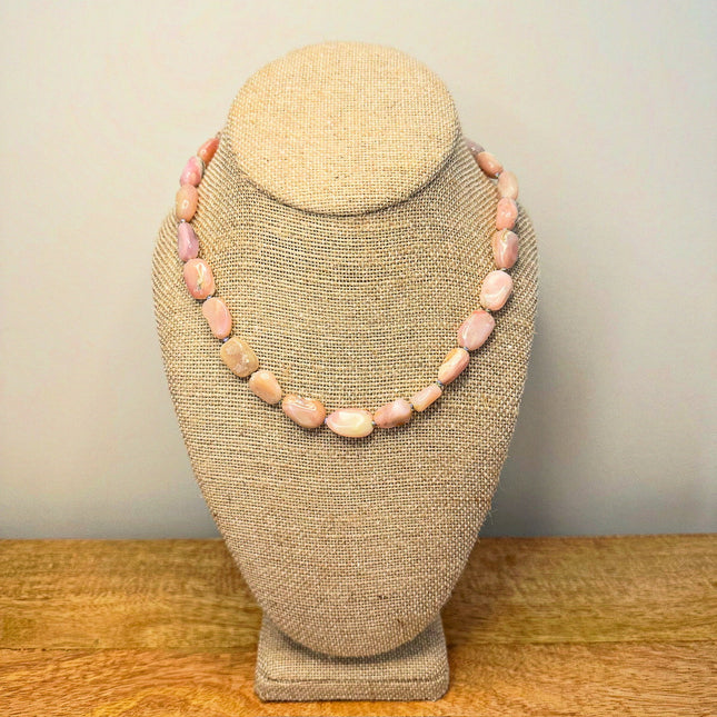 Pink Opal Bead Necklace