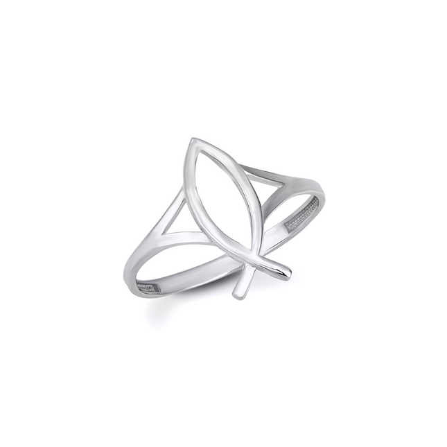 Gold Christian Fish Ichthys Ring (Available In Yellow/Rose/White Gold)