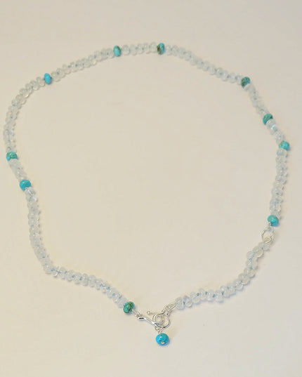 Rainbow Moonstone & Turquoise Necklace