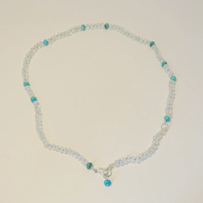 Rainbow Moonstone & Turquoise Necklace
