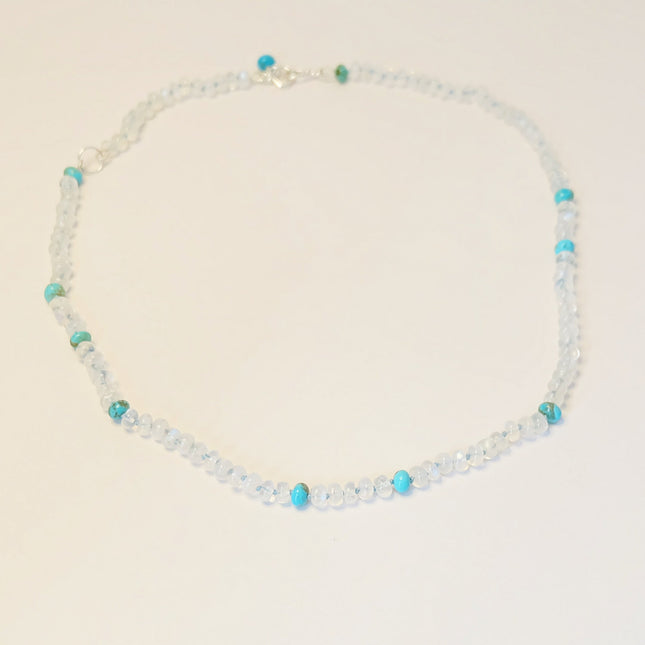 Rainbow Moonstone & Turquoise Necklace