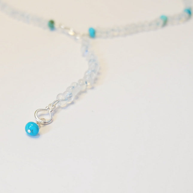 Rainbow Moonstone & Turquoise Necklace